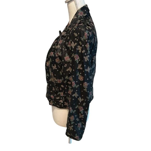 Rebecca Minkoff Floral Leather Moto Jacket Size Large - Picture 6 of 9